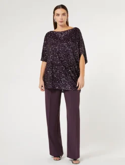 Marina Rinaldi Bluse | Camicie & Bluse*Casacca con paillettes BORDEAUX