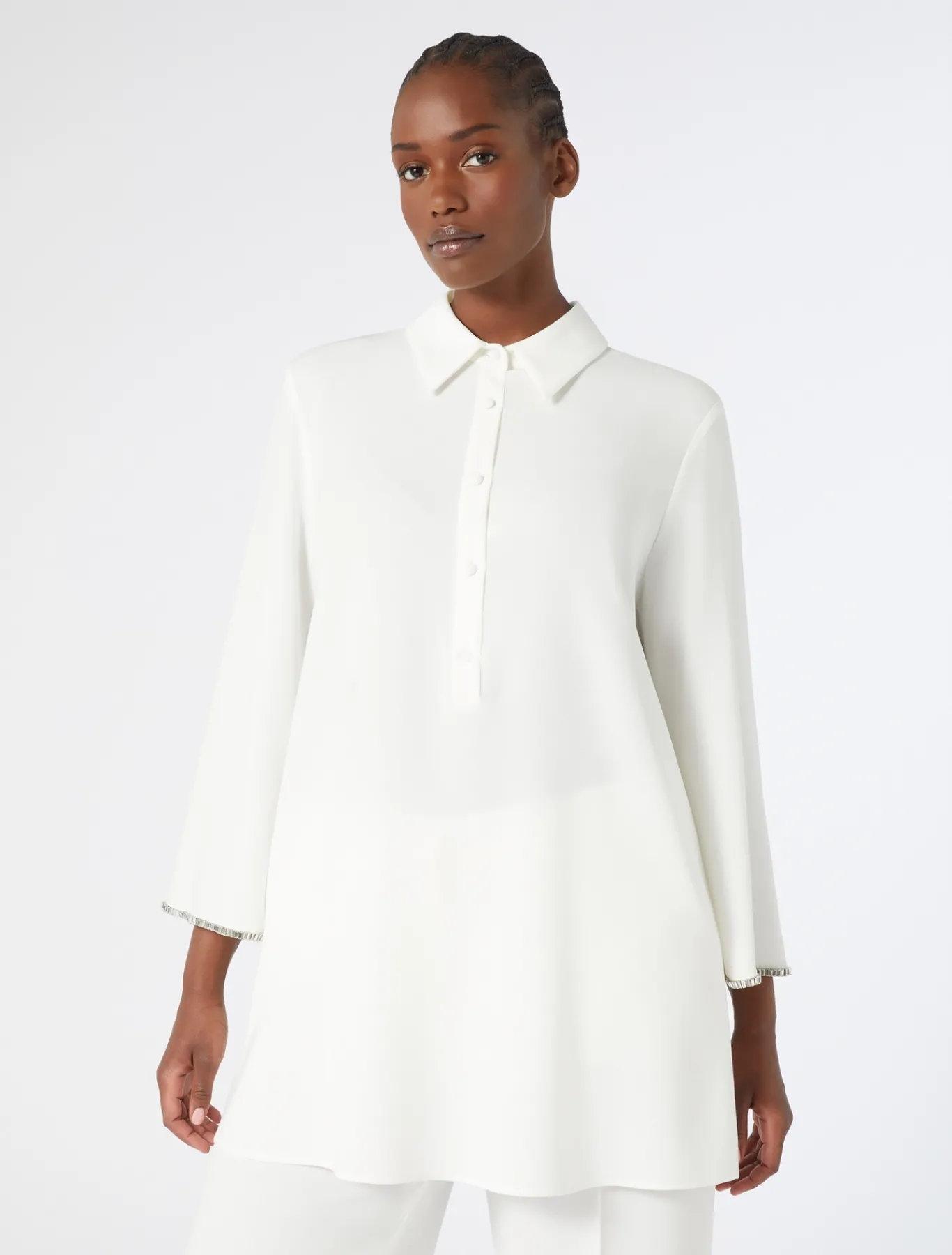 Marina Rinaldi Bluse | Collezione Elegante*Casacca in cady con strass BIANCO