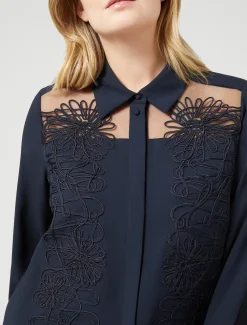 Marina Rinaldi Bluse | Camicie & Bluse*Casacca in crêpe con ricamo BLUNOTTE
