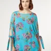 Marina Rinaldi Bluse | Camicie & Bluse*Casacca in georgette di seta TURCHESE
