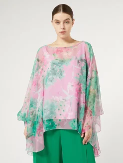 Marina Rinaldi Bluse | Camicie & Bluse*Casacca in georgette di seta ROSA