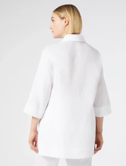 Marina Rinaldi Camicie & Bluse | Camicie & Bluse*Casacca in lino BIANCOOTTICO