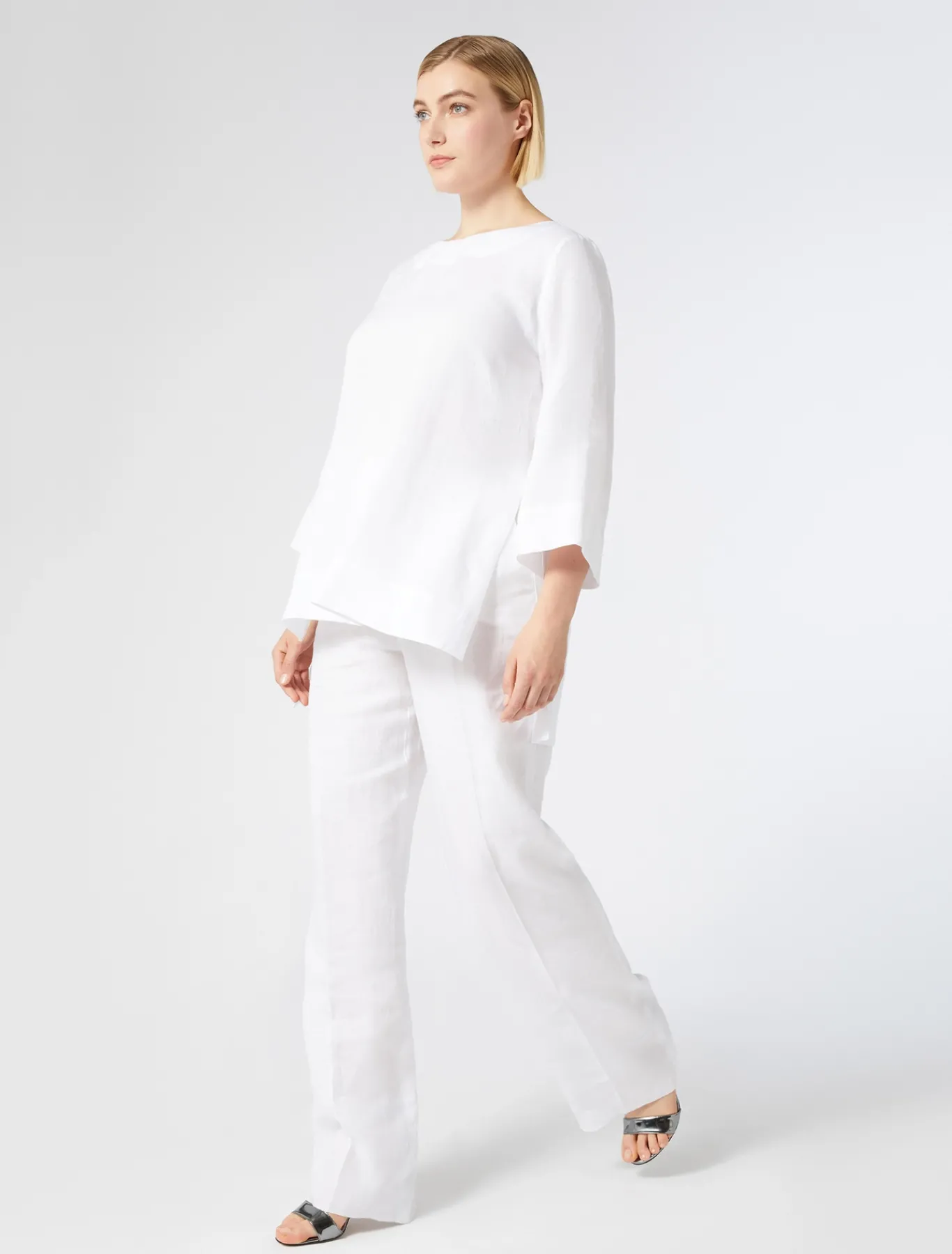 Marina Rinaldi Camicie & Bluse | Camicie & Bluse*Casacca in lino BIANCOOTTICO