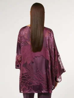 Marina Rinaldi Bluse | Collezione Elegante*Casacca in satin di seta e viscosa BORDEAUX