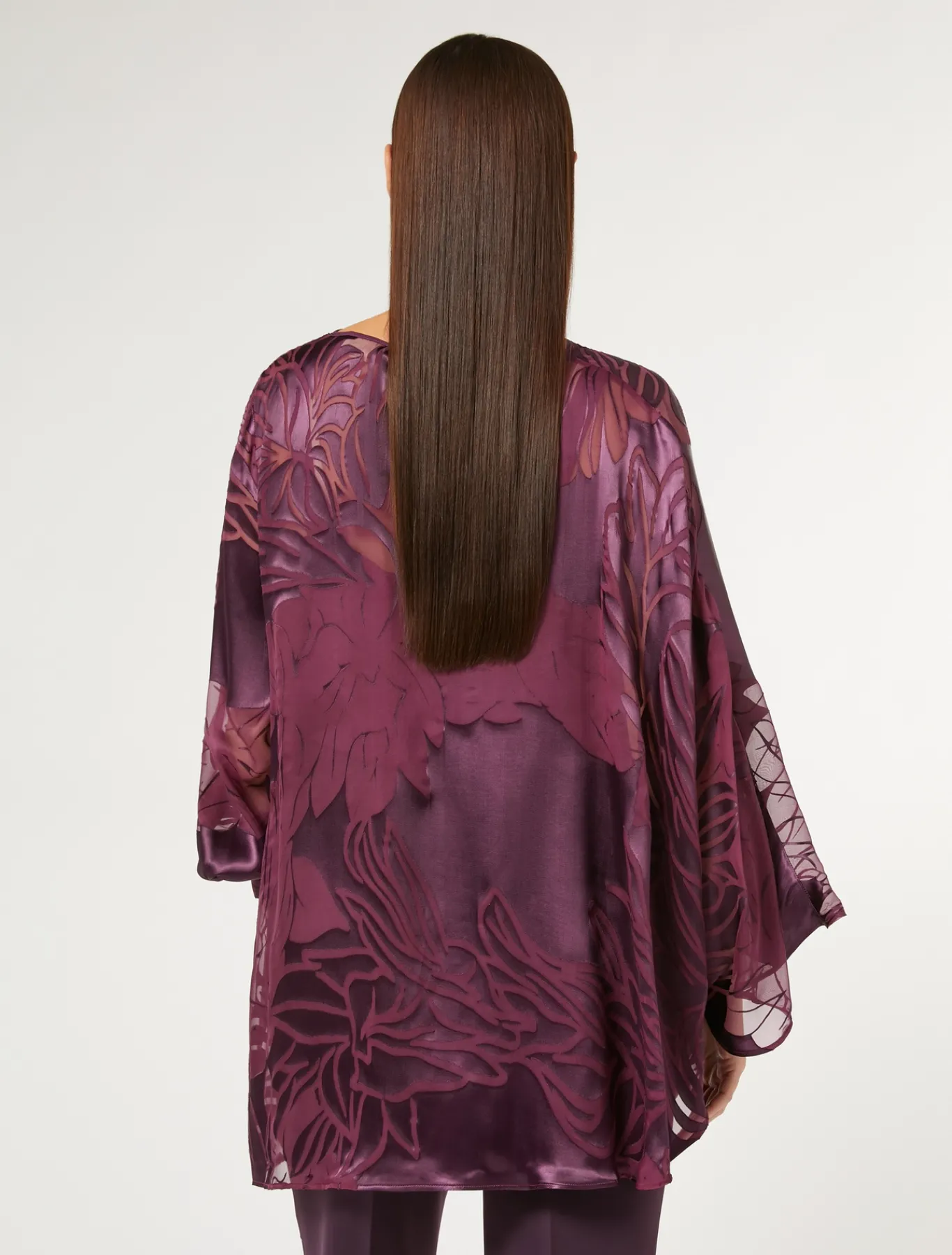 Marina Rinaldi Bluse | Collezione Elegante*Casacca in satin di seta e viscosa BORDEAUX