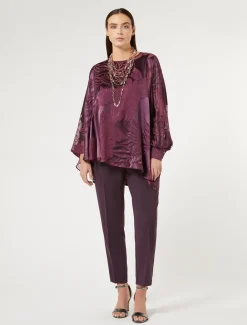 Marina Rinaldi Bluse | Collezione Elegante*Casacca in satin di seta e viscosa BORDEAUX