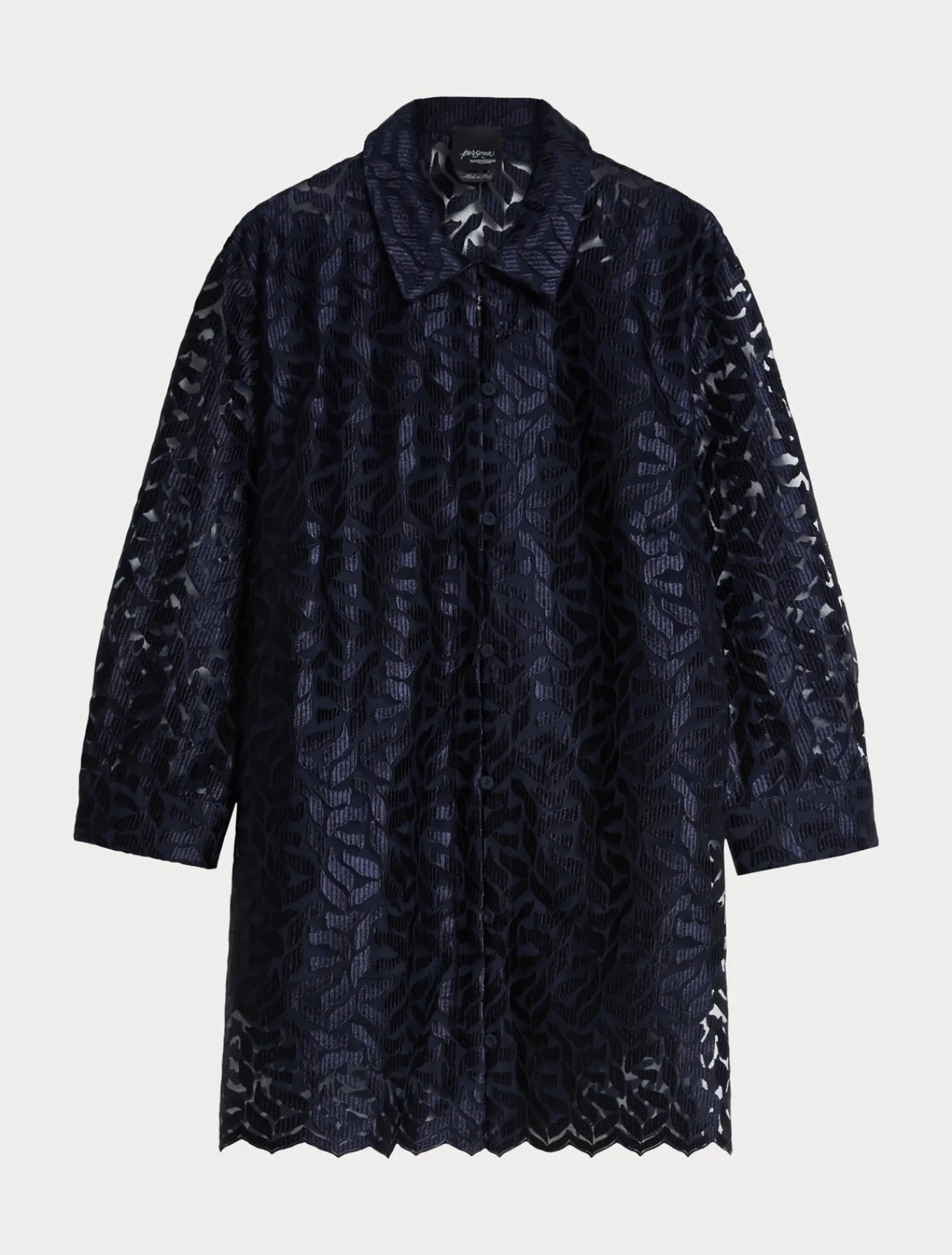 Marina Rinaldi Bluse | Camicie & Bluse*Casacca in tulle ricamato BLUMARINO