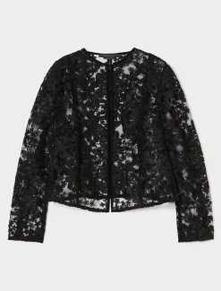 Marina Rinaldi Bluse | Camicie & Bluse*Casacca in tulle ricamato NERO