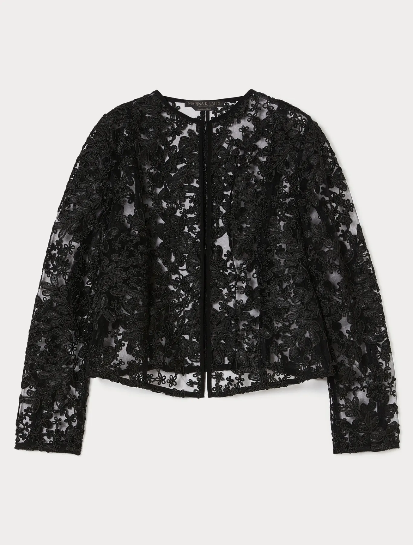 Marina Rinaldi Bluse | Camicie & Bluse*Casacca in tulle ricamato NERO