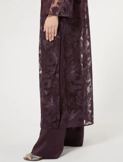 Marina Rinaldi Bluse | Collezione Elegante*Casacca lunga in tulle con ricami BORDEAUX