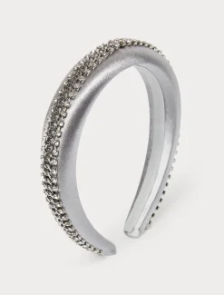 Marina Rinaldi Collezione Elegante | Accessori*Cerchietto in raso ricamato GRIGIOPERLA