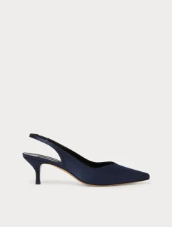 Marina Rinaldi Selezione Elegante | Collezione Elegante*Décolleté sling back in raso BLUMARINO