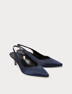 Marina Rinaldi Selezione Elegante | Collezione Elegante*Décolleté sling back in raso BLUMARINO