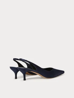 Marina Rinaldi Selezione Elegante | Collezione Elegante*Décolleté sling back in raso BLUMARINO