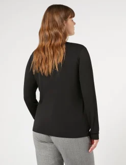 Marina Rinaldi Top & T-Shirt | Top & T-Shirt*Dolcevita in jersey di viscosa stretch NERO