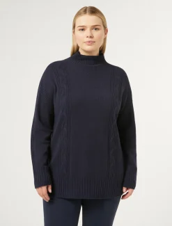 Marina Rinaldi Maglieria | Maglieria*Dolcevita in misto cachemire BLUNOTTE