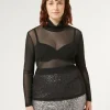 Marina Rinaldi Top & T-Shirt | Top & T-Shirt*Dolcevita in tulle stretch NERO