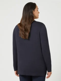 Marina Rinaldi Maglieria | Maglieria*Dolcevita in viscosa stretch BLUNOTTE
