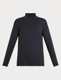 Marina Rinaldi Maglieria | Maglieria*Dolcevita in viscosa stretch BLUNOTTE