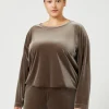 Marina Rinaldi Top & T-Shirt | Top & T-Shirt*Felpa in ciniglia stretch ROCCIA