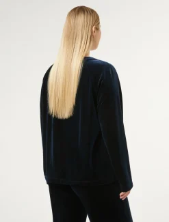 Marina Rinaldi Top & T-Shirt | Top & T-Shirt*Felpa in ciniglia stretch BLUNOTTE