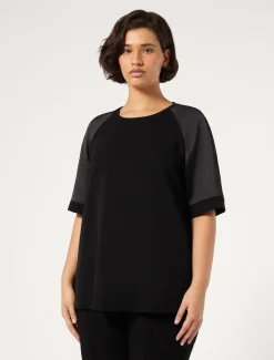Marina Rinaldi Top & T-Shirt | Top & T-Shirt*Felpa in jersey NERO