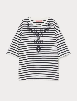 Marina Rinaldi Top & T-Shirt | Top & T-Shirt*Felpa in jersey con ricami AVORIO