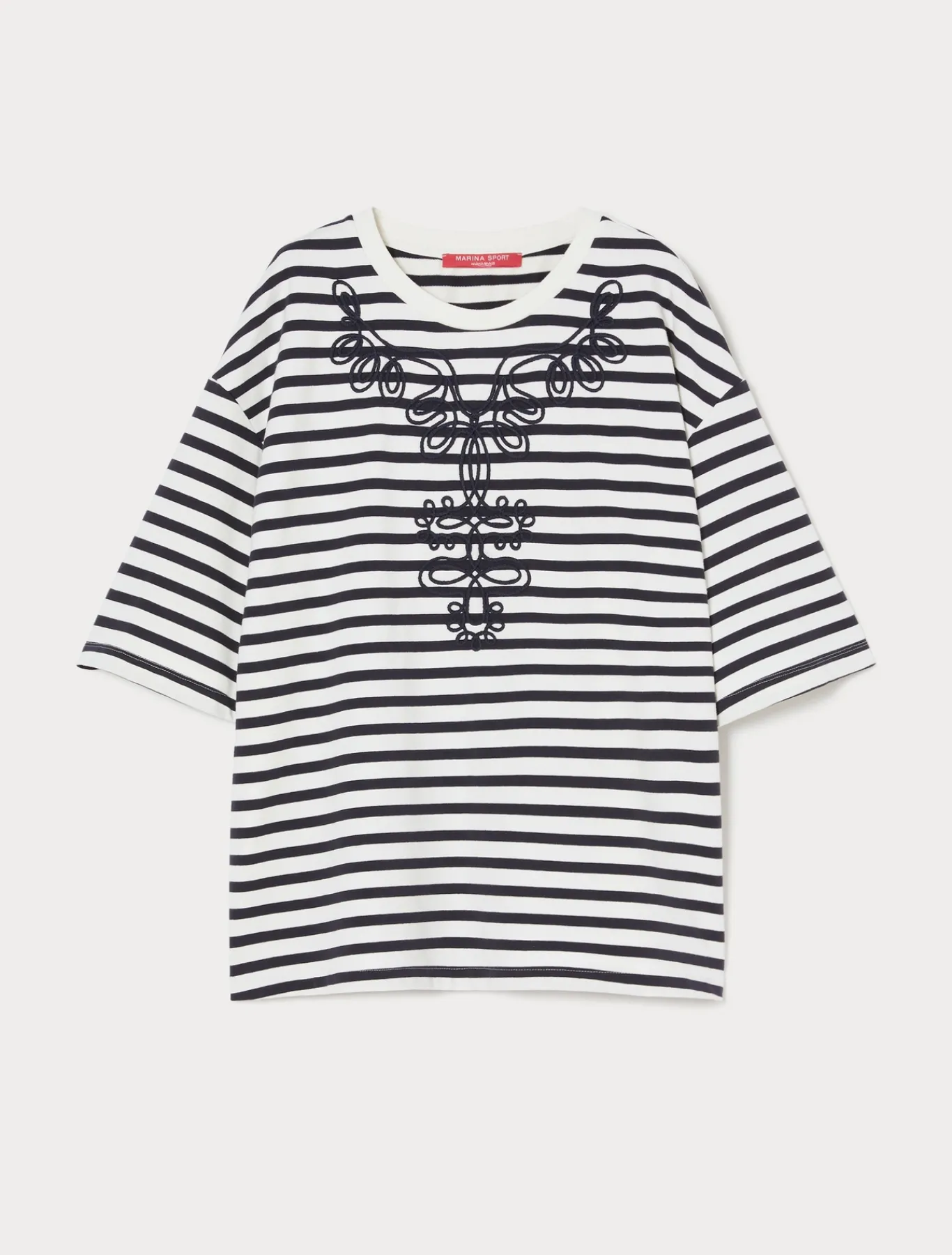 Marina Rinaldi Top & T-Shirt | Top & T-Shirt*Felpa in jersey con ricami AVORIO