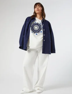 Marina Rinaldi Top & T-Shirt | Top & T-Shirt*Felpa in jersey con ricami AVORIO