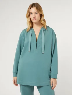 Marina Rinaldi Top & T-Shirt | Top & T-Shirt*Felpa in jersey di cotone VERDESALVIA