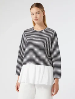 Marina Rinaldi Top & T-Shirt | Top & T-Shirt*Felpa in jersey e popeline BLU