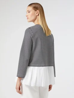 Marina Rinaldi Top & T-Shirt | Top & T-Shirt*Felpa in jersey e popeline BLU