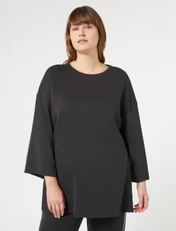 Marina Rinaldi Top & T-Shirt | Top & T-Shirt*Felpa in jersey interlock NERO