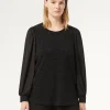 Marina Rinaldi Top & T-Shirt | Top & T-Shirt*Felpa in jersey lamé e georgette NERO