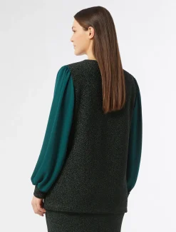 Marina Rinaldi Top & T-Shirt | Top & T-Shirt*Felpa in jersey lamé e georgette VERDEBOSCO