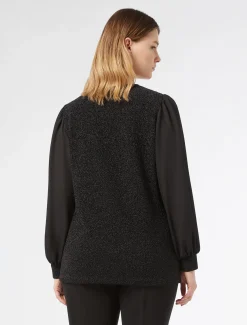 Marina Rinaldi Top & T-Shirt | Top & T-Shirt*Felpa in jersey lamé e georgette NERO