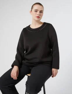 Marina Rinaldi Top & T-Shirt | Top & T-Shirt*Felpa in scuba NERO