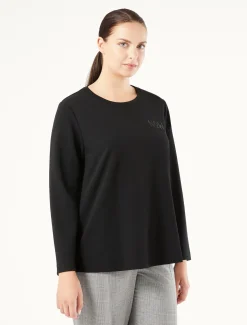 Marina Rinaldi Top & T-Shirt | Top & T-Shirt*Felpa in scuba crêpe NERO