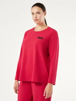 Marina Rinaldi Top & T-Shirt | Top & T-Shirt*Felpa in scuba crêpe FUXIA