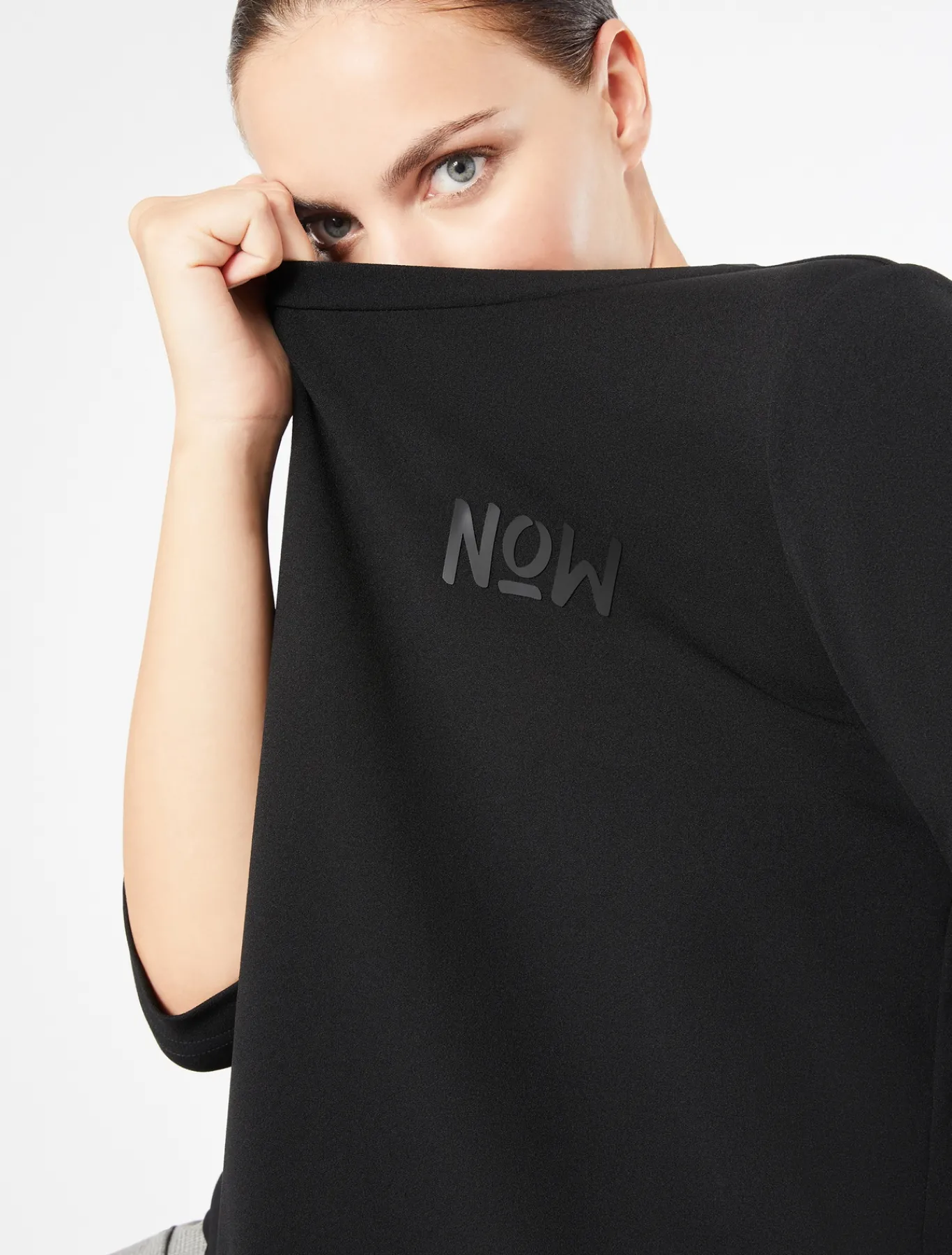 Marina Rinaldi Top & T-Shirt | Top & T-Shirt*Felpa in scuba crêpe NERO