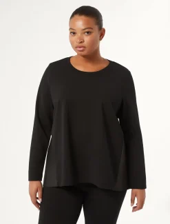 Marina Rinaldi Top & T-Shirt | Top & T-Shirt*Felpa in tessuto tecnico NERO
