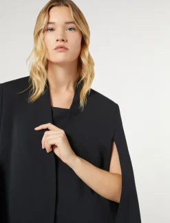 Marina Rinaldi Selezione Elegante | Collezione Elegante*Giacca a cappa in cady BLUMARINO