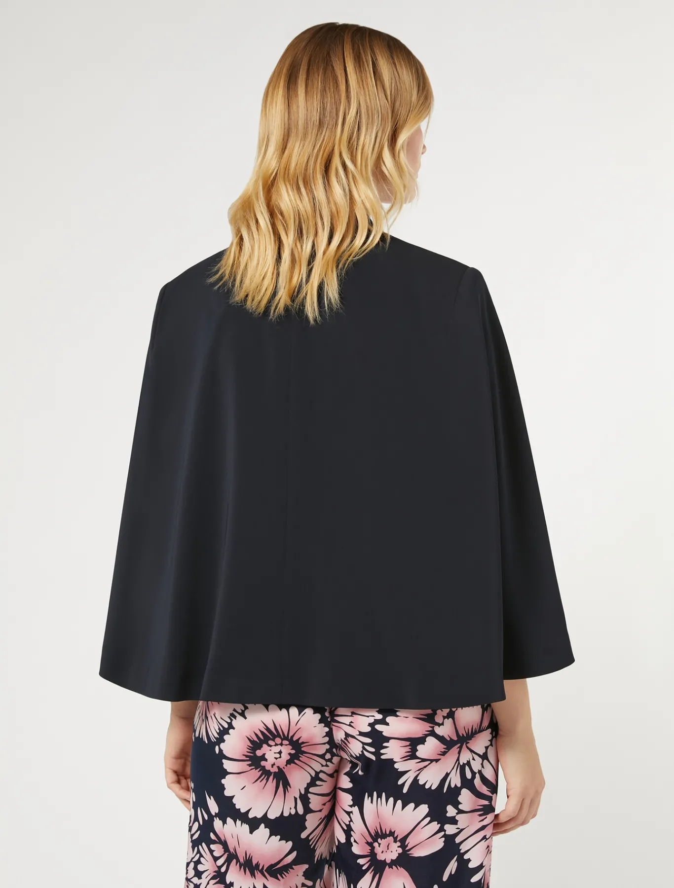 Marina Rinaldi Selezione Elegante | Collezione Elegante*Giacca a cappa in cady BLUMARINO