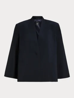 Marina Rinaldi Selezione Elegante | Collezione Elegante*Giacca a cappa in cady BLUMARINO