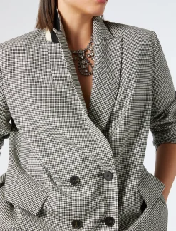 Marina Rinaldi Giacche & Blazer | Giacche & Blazer*Giacca blazer in batavia di lana stretch NEROBIANCO