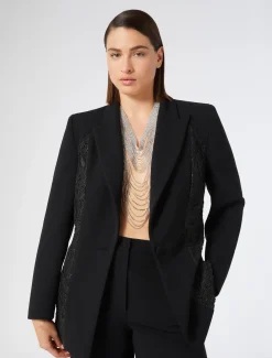 Marina Rinaldi Giacche | Collezione Elegante*Giacca blazer in cady e tulle NERO