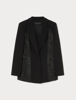 Marina Rinaldi Giacche | Collezione Elegante*Giacca blazer in cady e tulle NERO