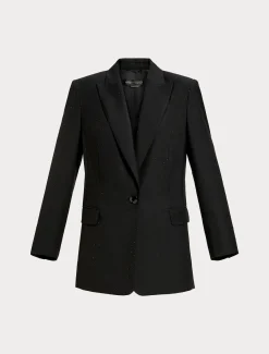 Marina Rinaldi Giacche | Collezione Elegante*Giacca blazer in levantina con strass NERO