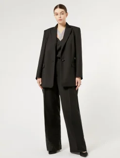Marina Rinaldi Giacche | Collezione Elegante*Giacca blazer in levantina con strass NERO