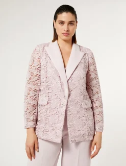 Marina Rinaldi Giacche | Collezione Elegante*Giacca blazer in macramè laminato ROSA